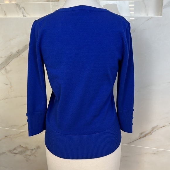 GRACE ELEMENTS Cobalt Cardigan Preppy Button Down Sweater, Size S - Picture 3 of 8